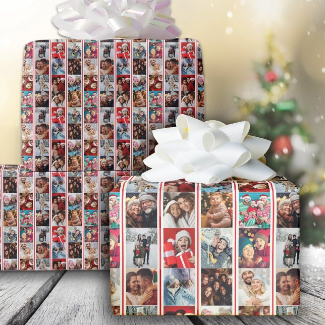 Jul Rand Photo Collage Helgdag Presentpapper (Skapare uppladdad)