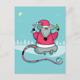 Jul Råtta i Santa Kostym Helg Vykort