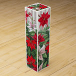 Jul Red Amaryllis och Poinsettias Presentask För Vinflaska<br><div class="desc">Söt Bouquet av Gräs,  Red Amaryllis och Poinsettia mot en strimlad bakgrund som skapats av AI Art som skapats med livbodröm AI senast minx267</div>