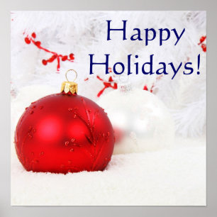 Jul Red and White Glad helg II Poster