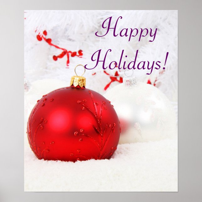 Jul Red and White Glad helg VII Poster (Framsidan)