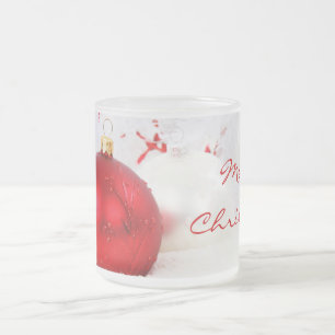Jul Red and White God jul Frostad Glasmugg