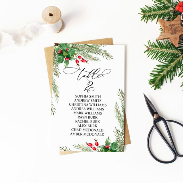 Jul Red Berries Bordsnummer 2 Sittdiagram (Skapare uppladdad)