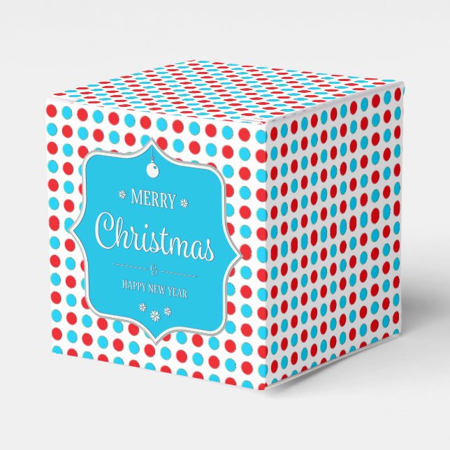 Jul Red-Blue Polka dots Fvor Box Presentaskar (Framsidan Sidan)