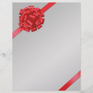 Jul Red Bow - Letterhead Stationery
