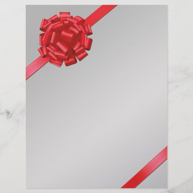 Jul Red Bow - Letterhead Stationery (Framsida)