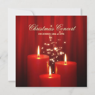 Jul Red Candles-konsertinbjudan Inbjudningar