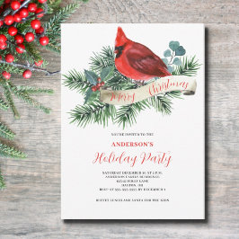 Jul Red Cardinal Party-inbjudan Inbjudningar