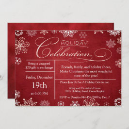 Jul Red Chalkboard jul Party Inbjudningar