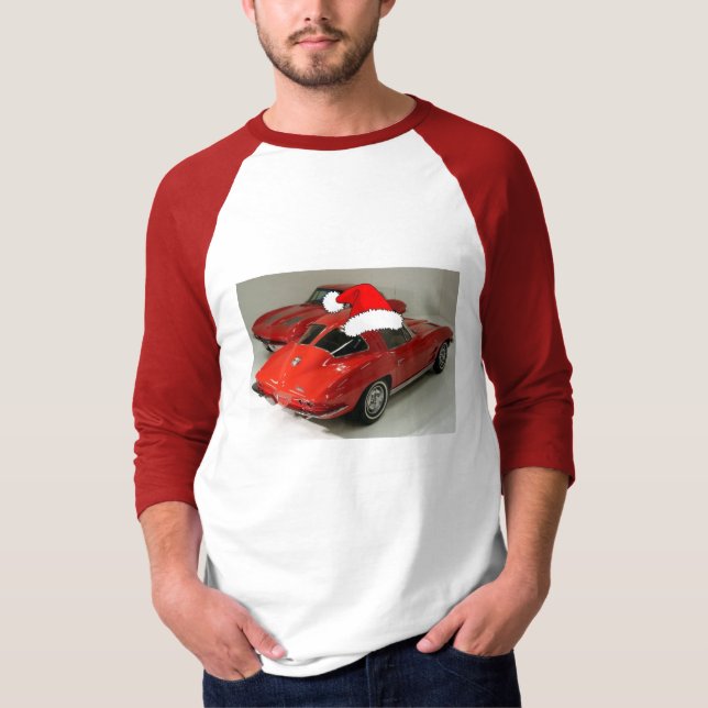 Jul Red Classic Corvettes T Shirt (Framsida)