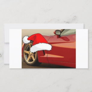 Jul Red Corvette Julkort