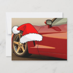 Jul Red Corvette Julkort