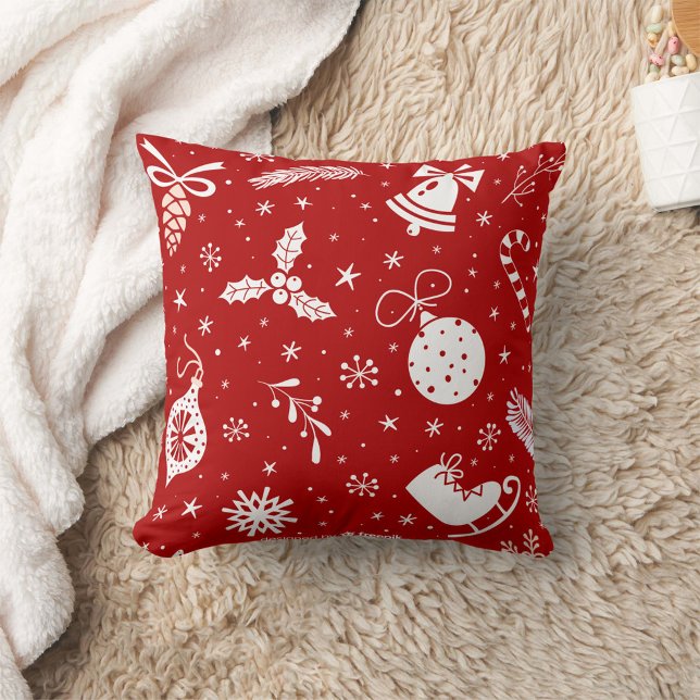 Jul Red Dekorativ kudde (Red Christmas Throw Pillow!)