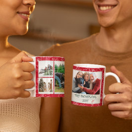 Jul Red Doodles Multi Photo Family Gift Kaffemugg