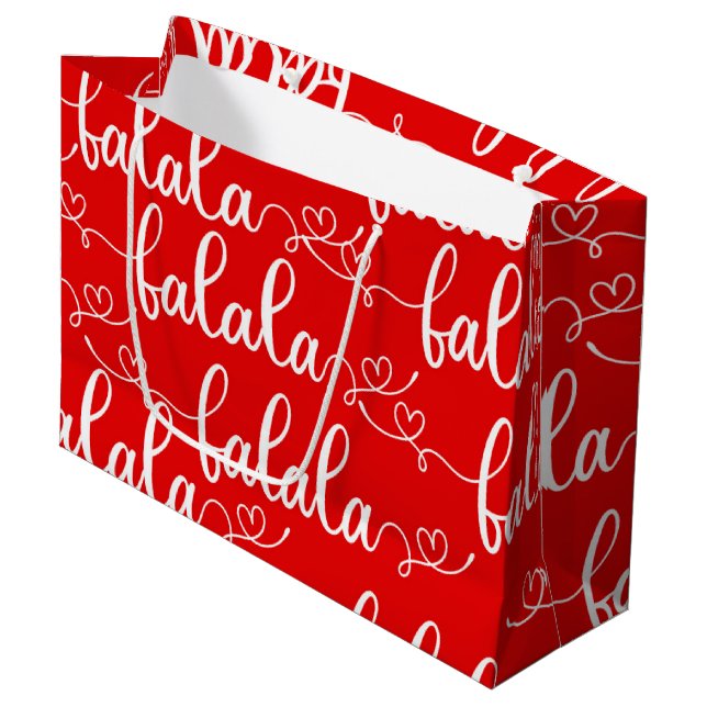 Jul Red FaLaLaLaLa Gift Bag (Framsidan Vinklad)