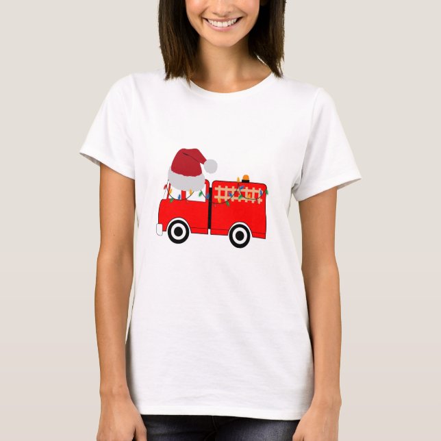 Jul Red Fire Lastbil T Shirt (Framsida)