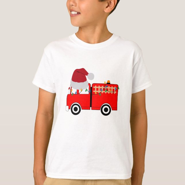 Jul Red Fire Lastbil T Shirt (Framsida)
