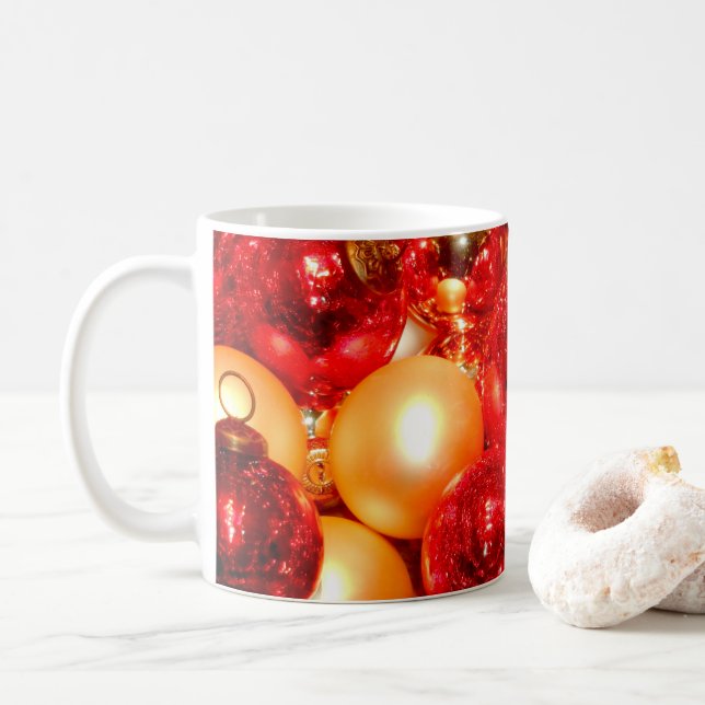 Jul Red Glass Decor Baubles Kaffemugg (Med munk)