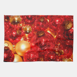 Jul Red Glass Decor Baubles Kökshandduk