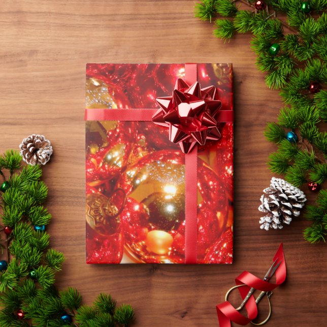 Jul Red Glass Decor Baubles Presentpapper (Julgåva)