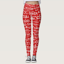 Jul Red God jul Santa Winter Leggings
