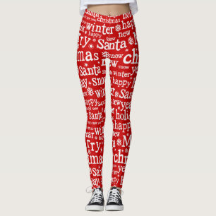 Jul Red God jul Santa Winter Leggings