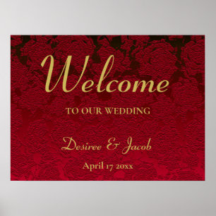 Jul Red Guld Black Winter Wedand Poster
