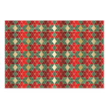 Jul Red Guld Grönt Geometric Harlequin
