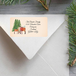 Jul Red Hjort Adressetikett