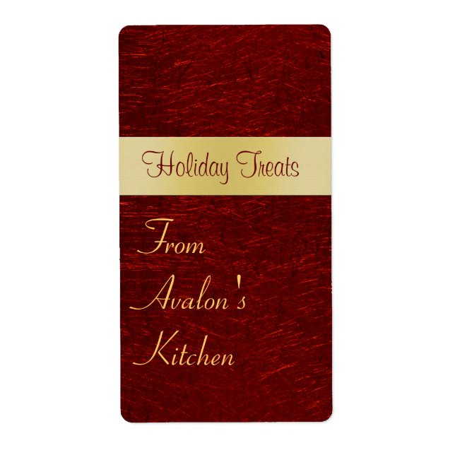 Jul Red Kitchen Treat Baking Label Fraktsedel (Framsidan)
