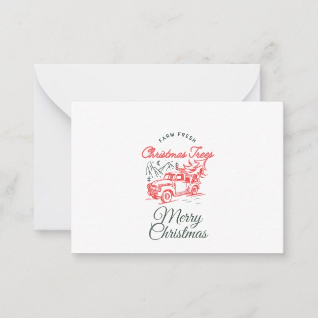 Jul Red Lastbil av Sommer Hamilton Anteckningskort (Framsida)