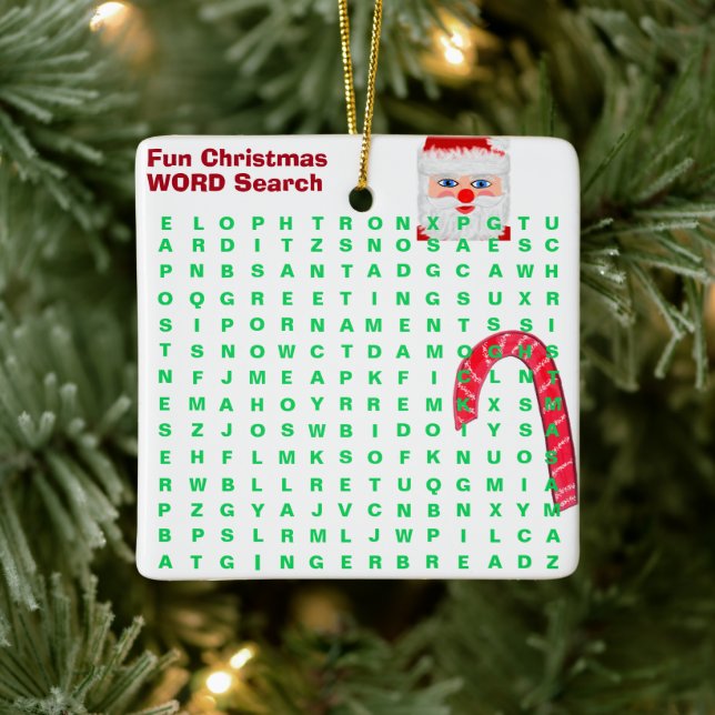 Jul Red Mini 15 Ord Puzzle Santa Julgransprydnad Keramik (Träd)