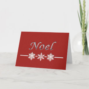 Jul Red Noel Snöflingor Helgdag Card Helgkort