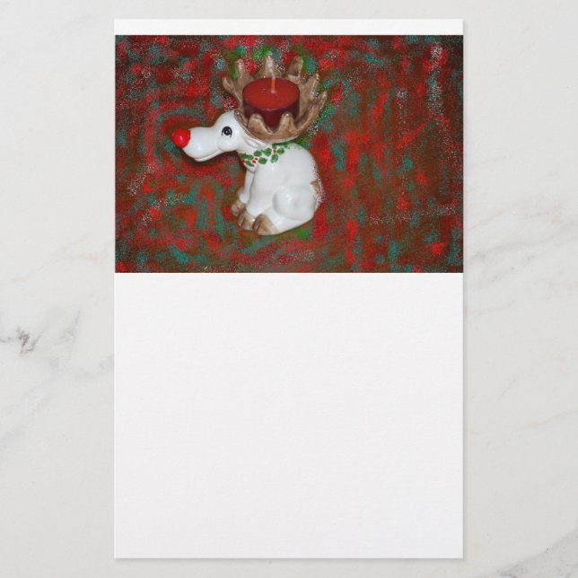 Jul Red Nose Reindeer Moose Brevpapper (Framsida)