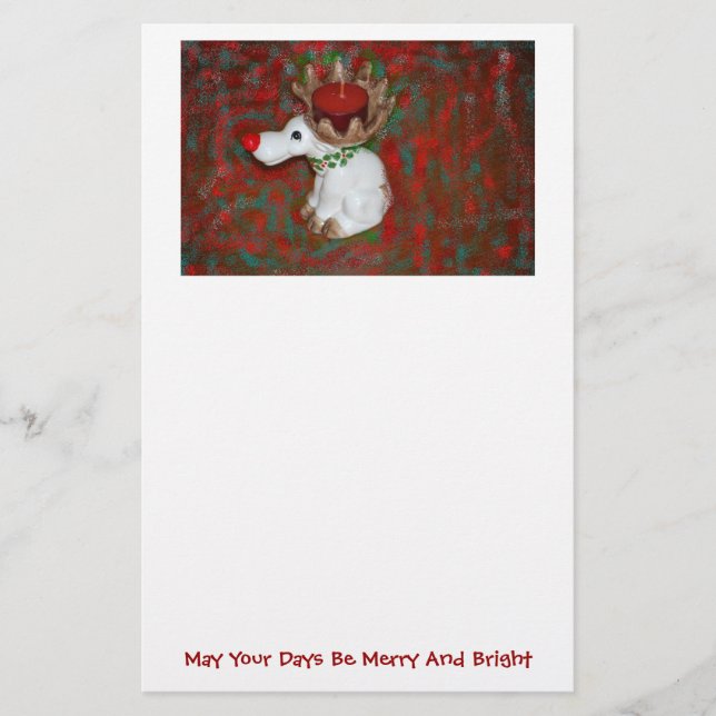Jul Red Nose Reindeer Moose Brevpapper (Framsida)