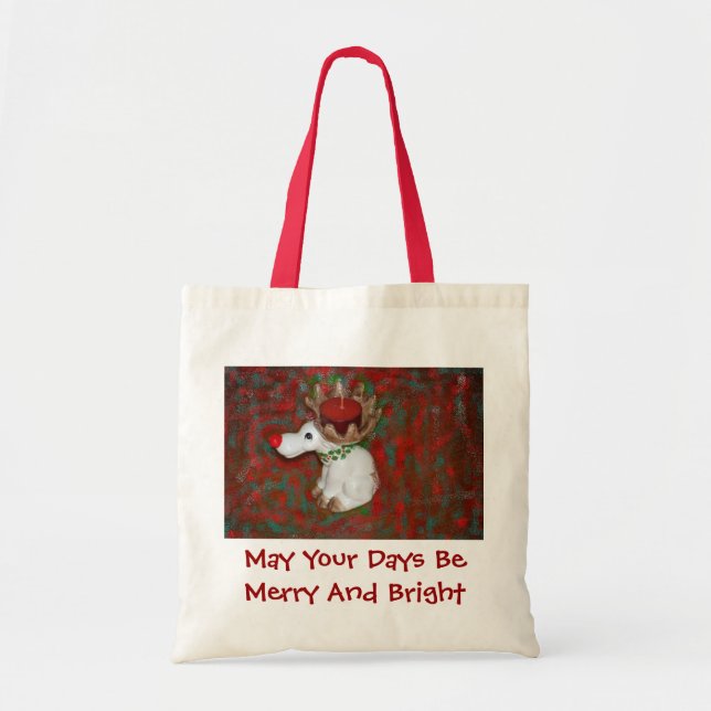 Jul Red Nose Reindeer Moose Tygkasse (Framsidan)
