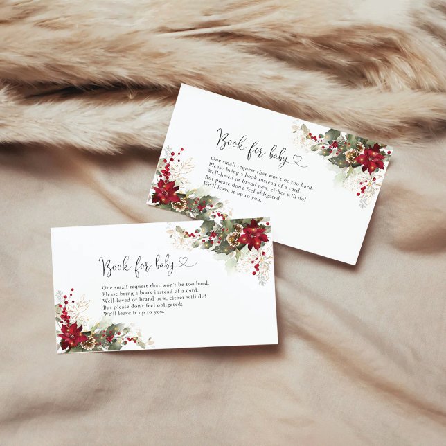 Jul Red Poinsettia Bokar för Baby Tilläggskort (Skapare uppladdad)