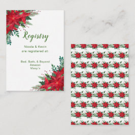 Jul Red Poinsettia Bröllop Registry Tilläggskort