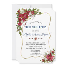 Jul Red Poinsettia Guld Sweet sixteen Party