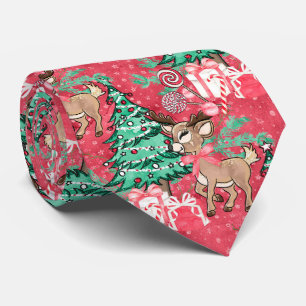 Jul Red Reindeer och Julgran Slips