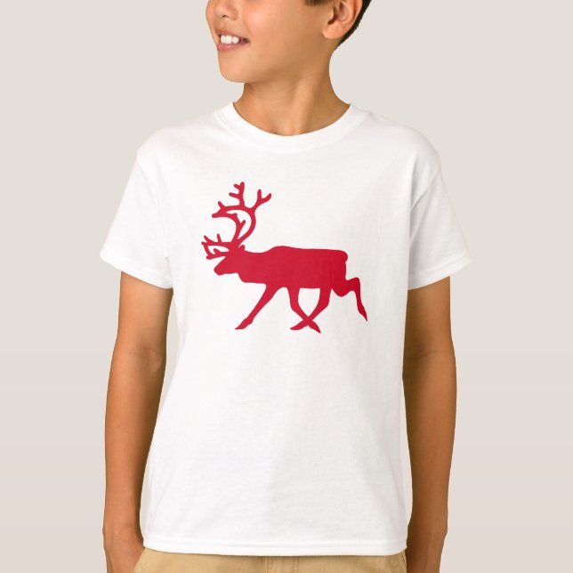 Jul Red Reindeer T-shirt (Framsida)
