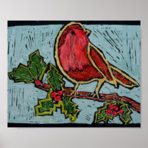 Jul Red Robin, Grönt Holly Red Berries