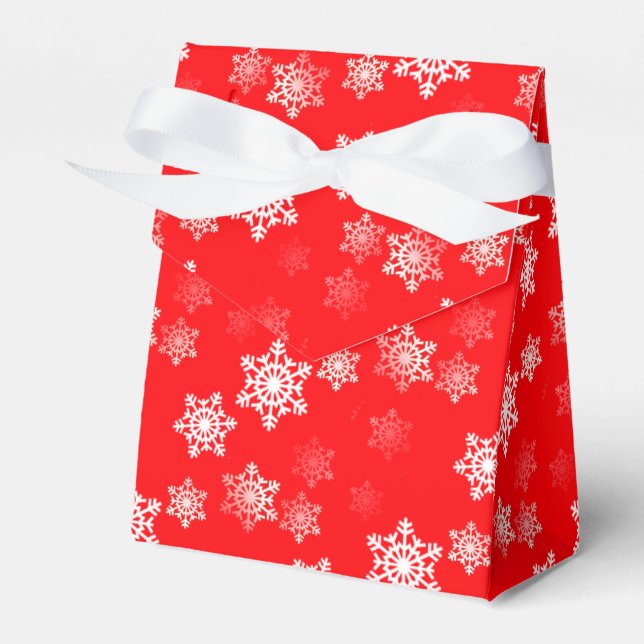 Jul Red Snö Flurries Presentaskar (Framsidan Sidan)