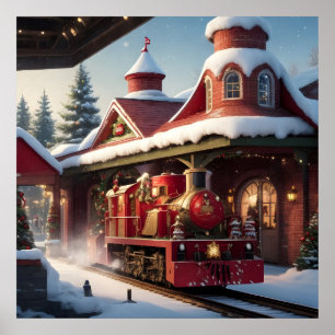 Jul Red Tåg Poster