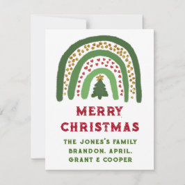 Jul regenbåge glitter röd guld grön anteckningskort