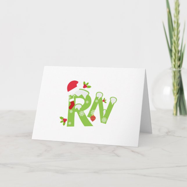Jul - registrerad Nurse Santa RN Nursing Gifts Helgkort (Framsida)