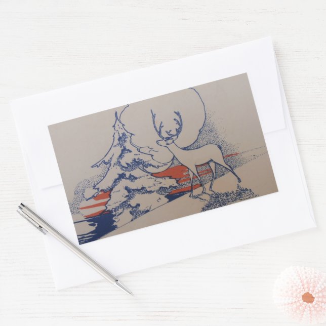 Jul Rektangulärt Klistermärke (Kuvert)