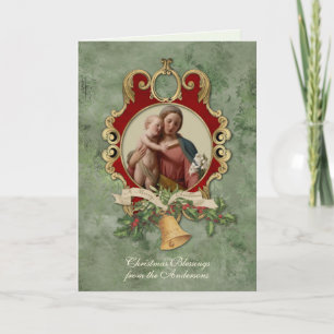 Jul religiös Jesus Jungfru Maria Vintage Helgkort