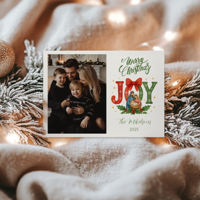 Jul religiös julkrubba jul julkort (Skapare uppladdad)
