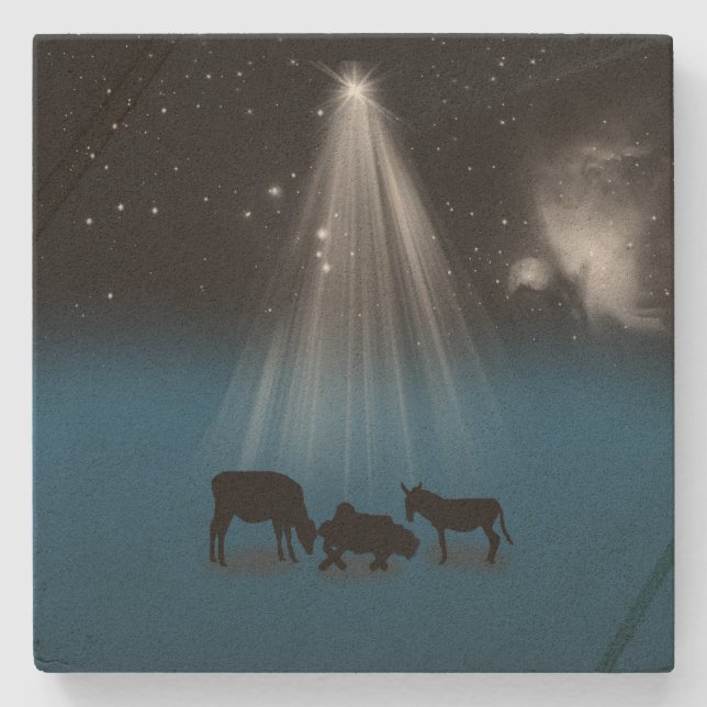 Jul religiösa, Nativity, stjärnor Underlägg Sten (Framsidan)